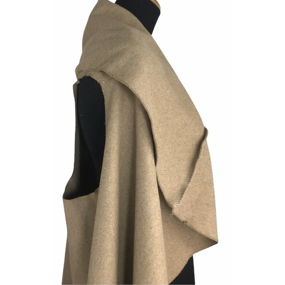 FineJo Womens Camel Open Front Drape Vest One Size - Picture 6 of 8